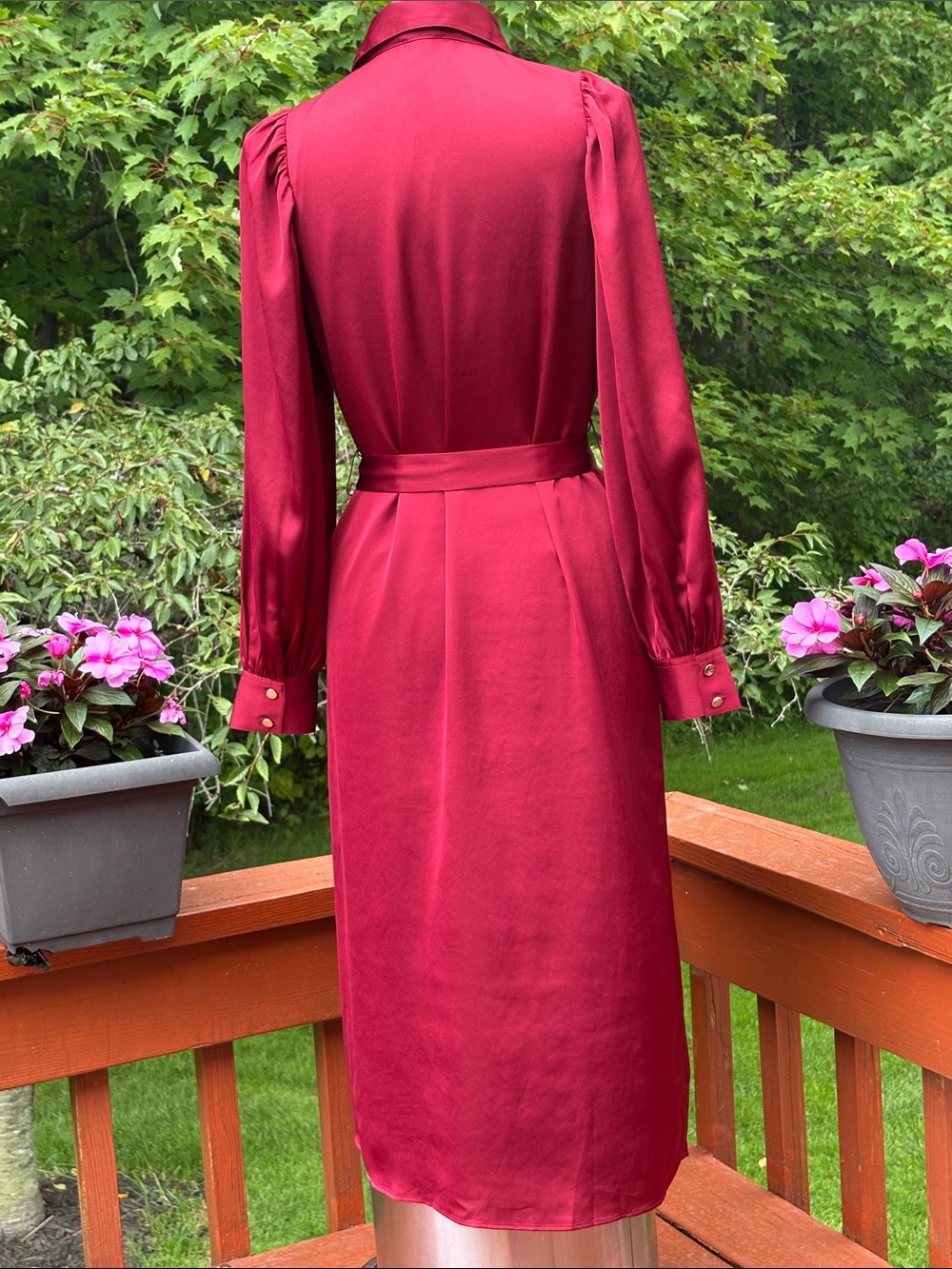 NWT Ann Taylor Burgundy Maxi dress - Picture 3 of 9